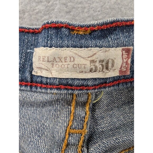 Levis 550 Jeans Womens Size 16 Blue Relaxed Boot Cut High Rise Comfort Stretch - Picture 12 of 14